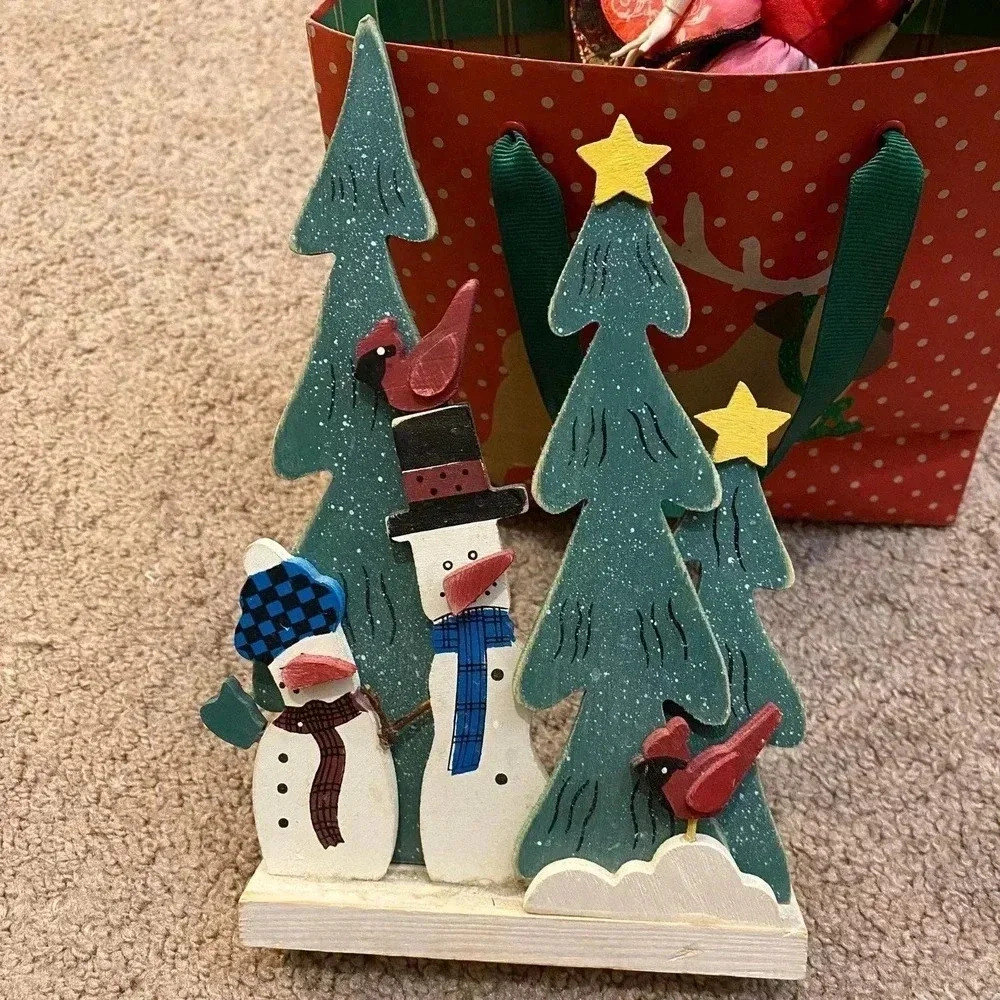 Wooden Christmas tree decor